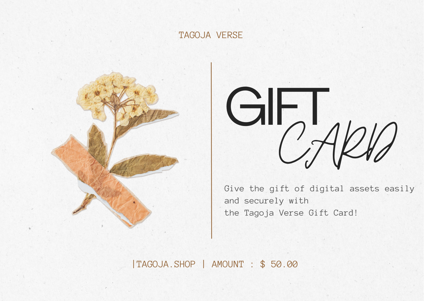 Tagoja Verse Gift Card